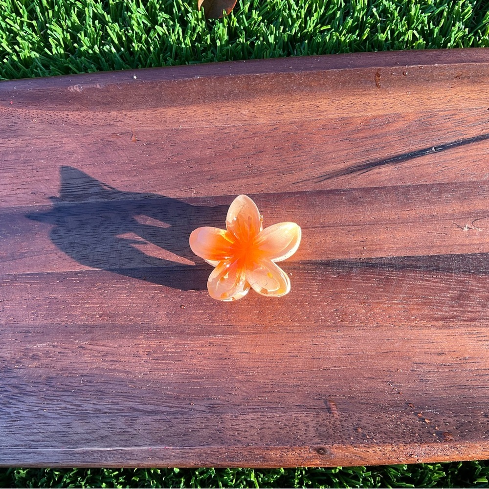 Orange mini flower hair clip